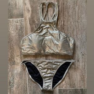 Pilyq swim set halter metallic